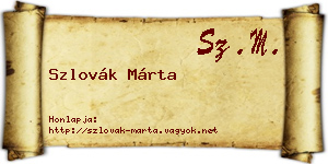 Szlovák Márta névjegykártya