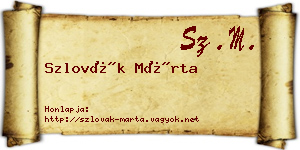 Szlovák Márta névjegykártya