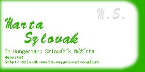 marta szlovak business card